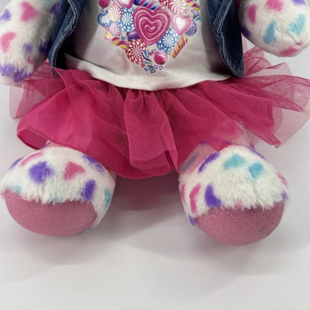 Sugar Hearts Kitty Cat Build a Bear Plush Denim Best Tulle Skirt And T-Shirt